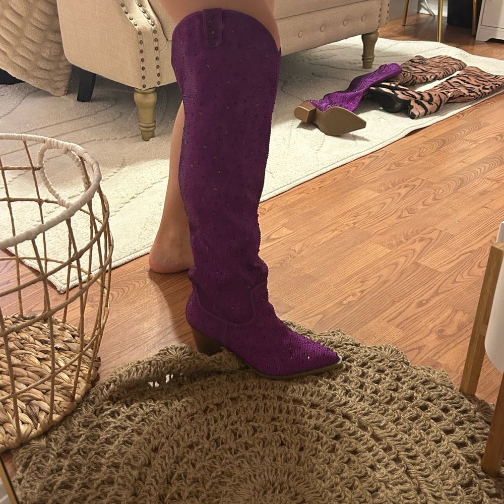 Purple Rhinestone Boots - Picture 3 of 5